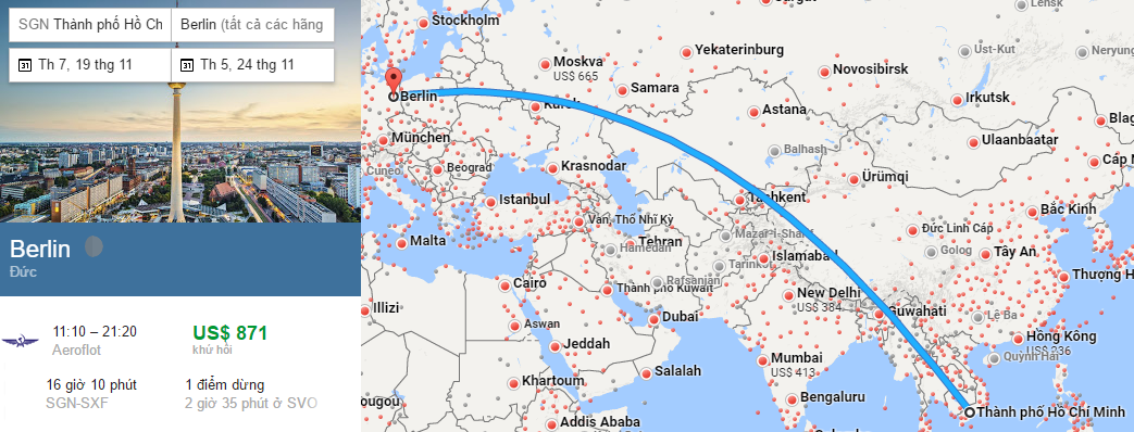 Tham khảo hành trình bay từ TP HCM đến Berlin bằng vé máy bay đi Đức