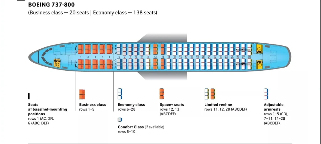 Sơ đồ chỗ ngồi Boeing 737-800 Aeroflot